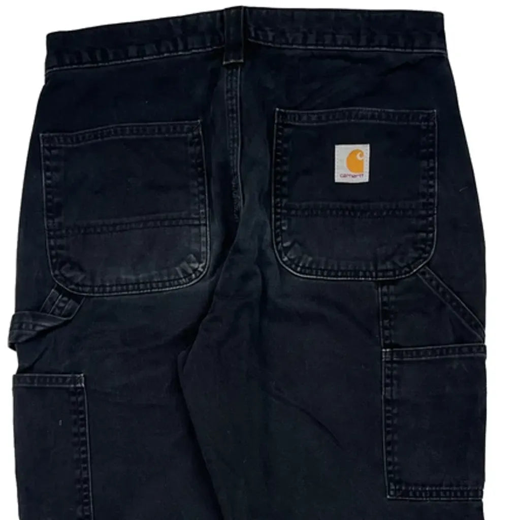 Carhartt B324 Blk Carpenter Pants - 30W 32L Black Cotton
