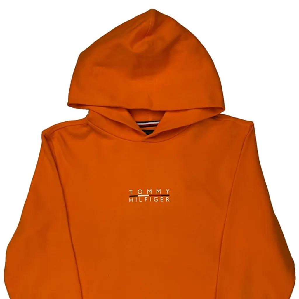 Tommy Hilfiger Hoodie - Medium Orange Cotton Blend