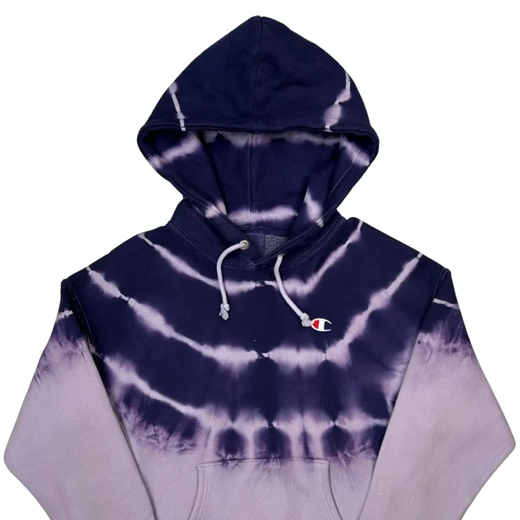 Reverse Weave Champion Tie-Dye Hoodie - Medium Purple Cotton