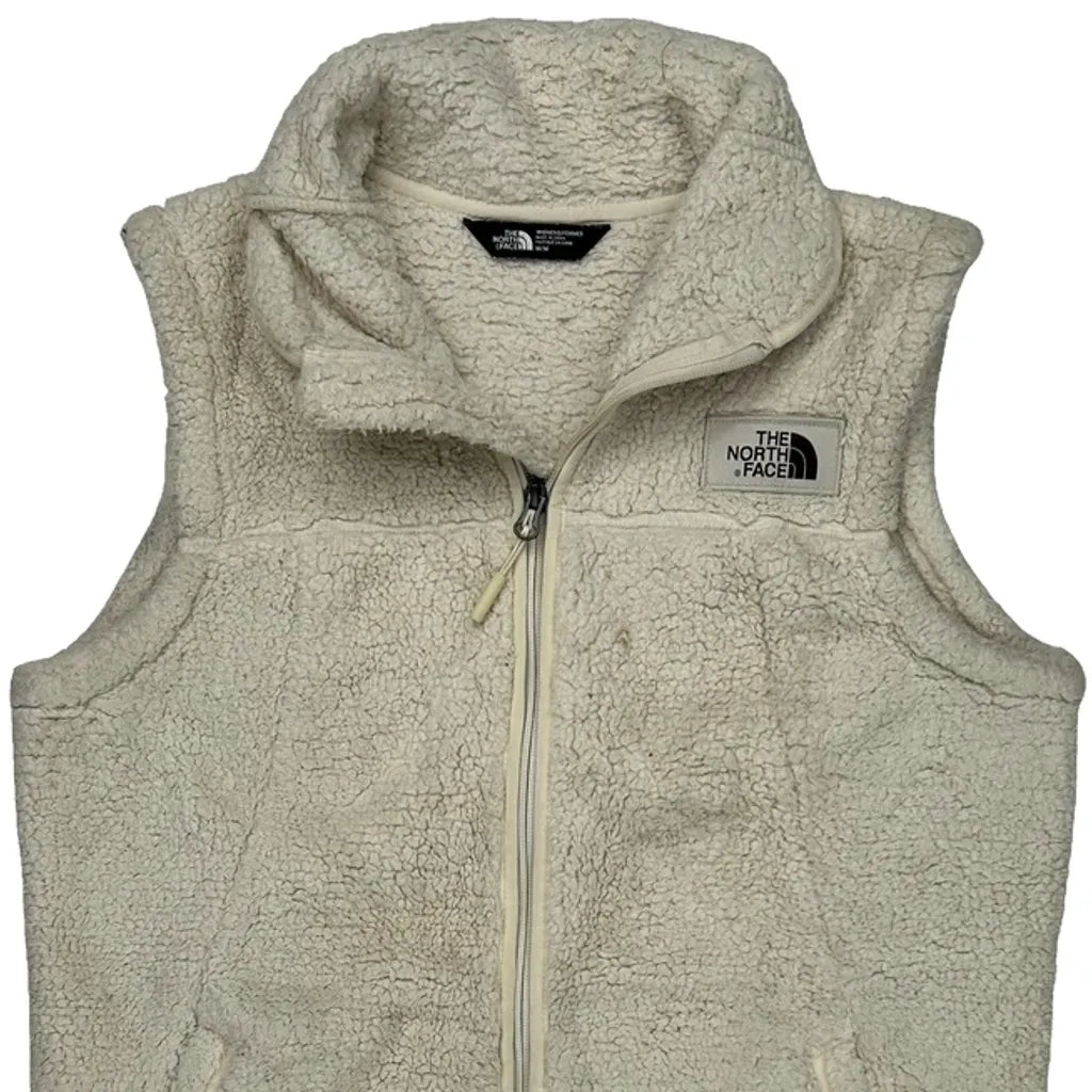 The North Face Fleece Vest - Medium Cream Polyester
