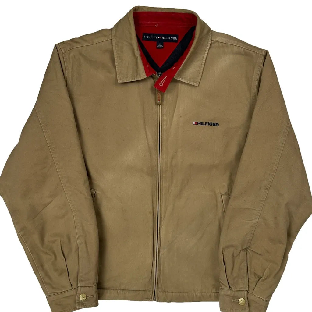 Tommy Hilfiger Canvas Harrington Jacket - Medium Khaki Cotton