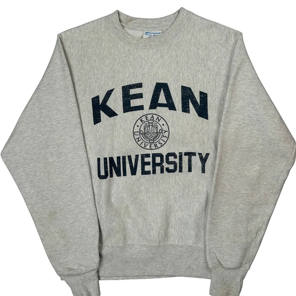 Reverse Weave Champion Kean University Sweatshirt - Small Gray Cotton