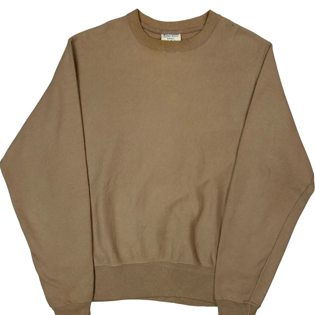 Reverse Weave Champion Sweatshirt - Small Brown Cotton Blend