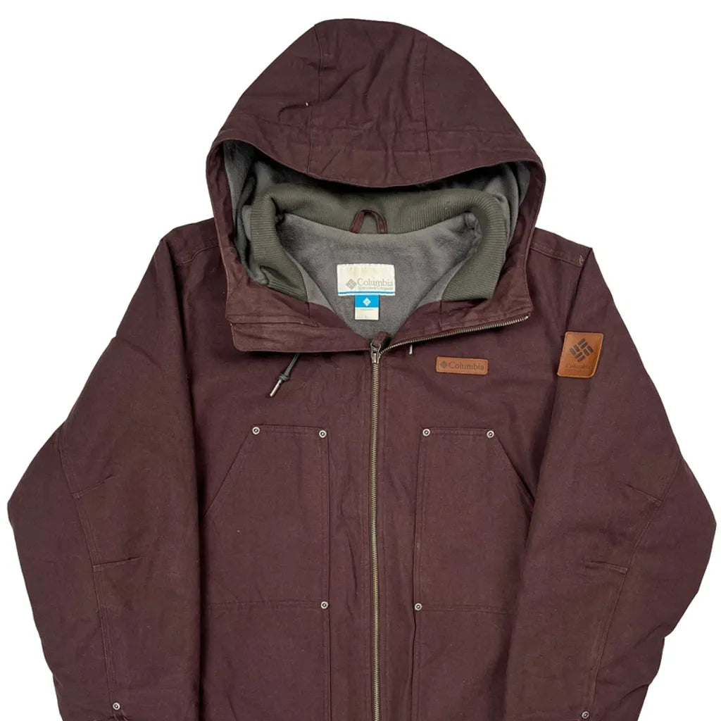 Columbia Jacket - Large Burgundy Polyester