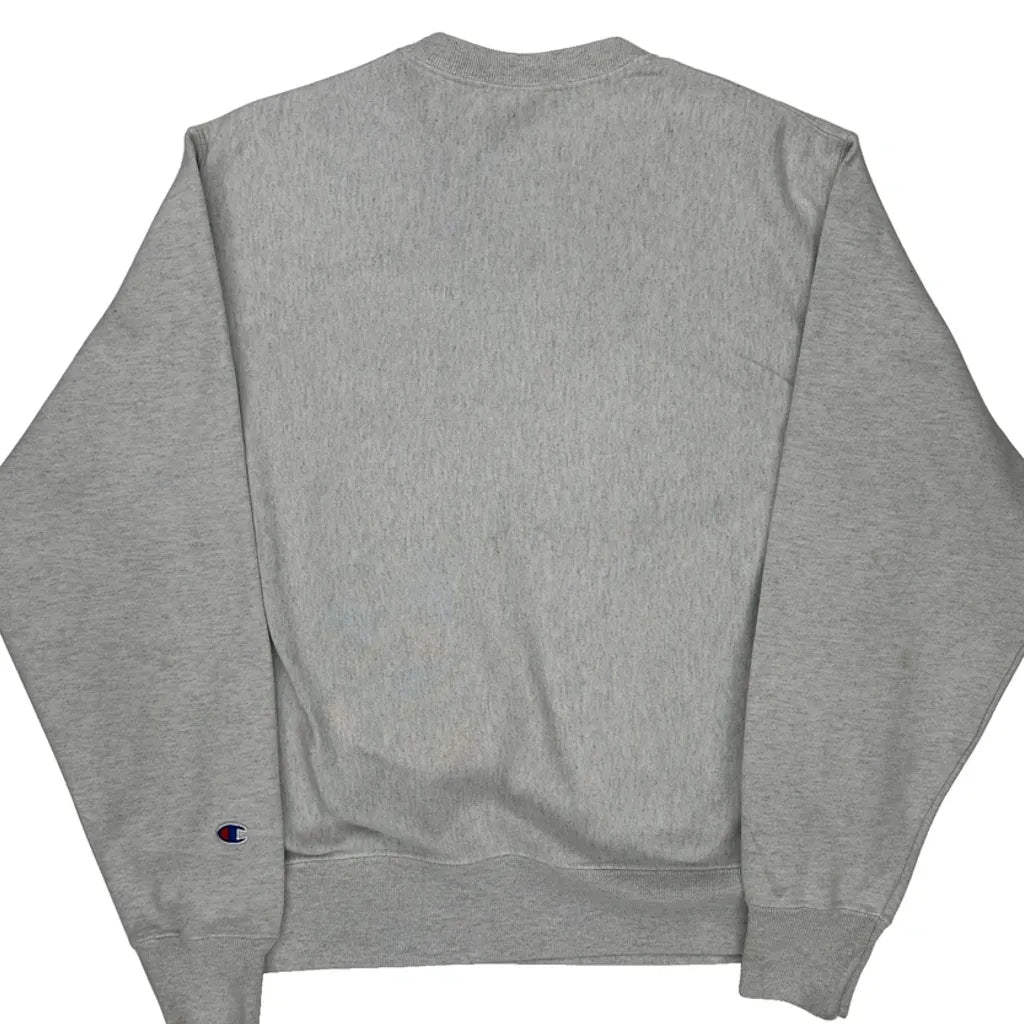 Reverse Weave Champion Rock Chalk Jayhawk Graphic Sweatshirt - Medium Gray Cotton