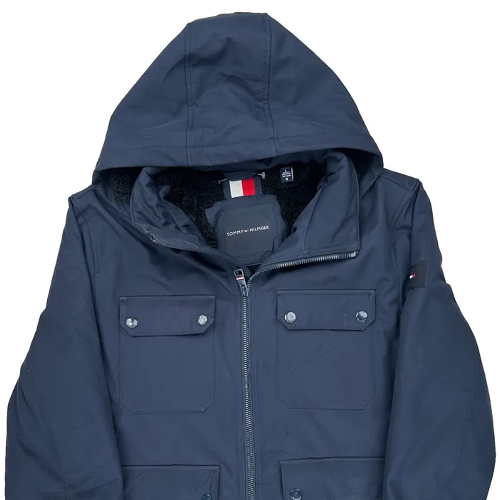 Tommy Hilfiger Field Jacket - Large Navy Polyester
