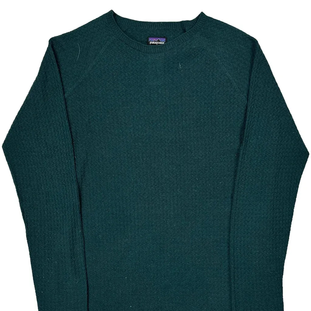 Patagonia Sweatshirt Fleece - Large Green Merino Wool Blend