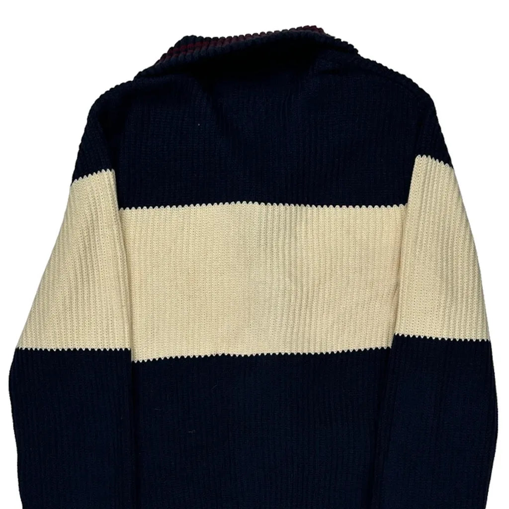 Tommy Hilfiger Striped Cardigan - Small Cream Cotton