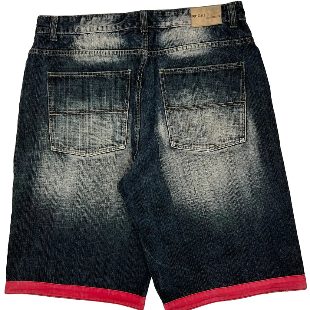 Regal Baggy Denim Shorts - 38W 15L Dark Wash Denim