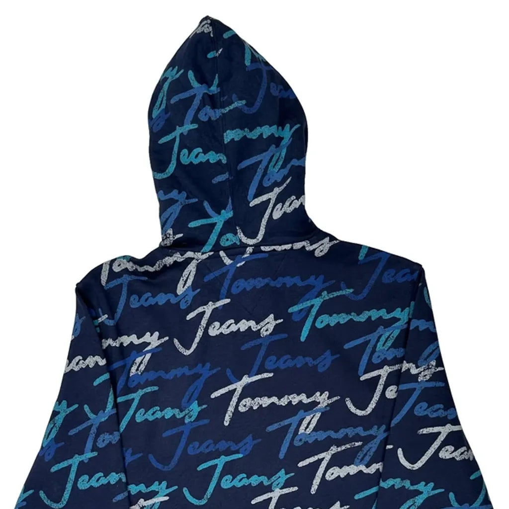 Tommy Jeans Hoodie - Medium Blue Cotton