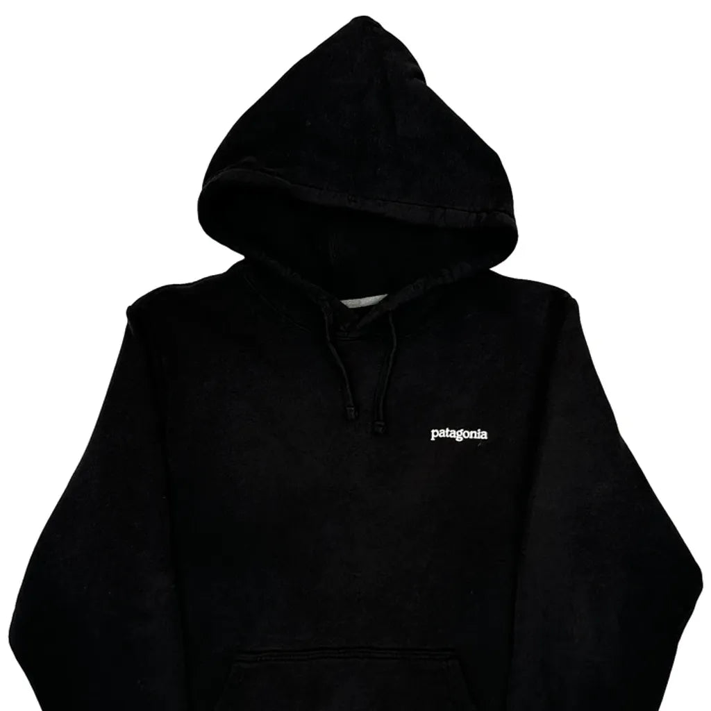 Patagonia Hoodie - Medium Black Cotton Blend
