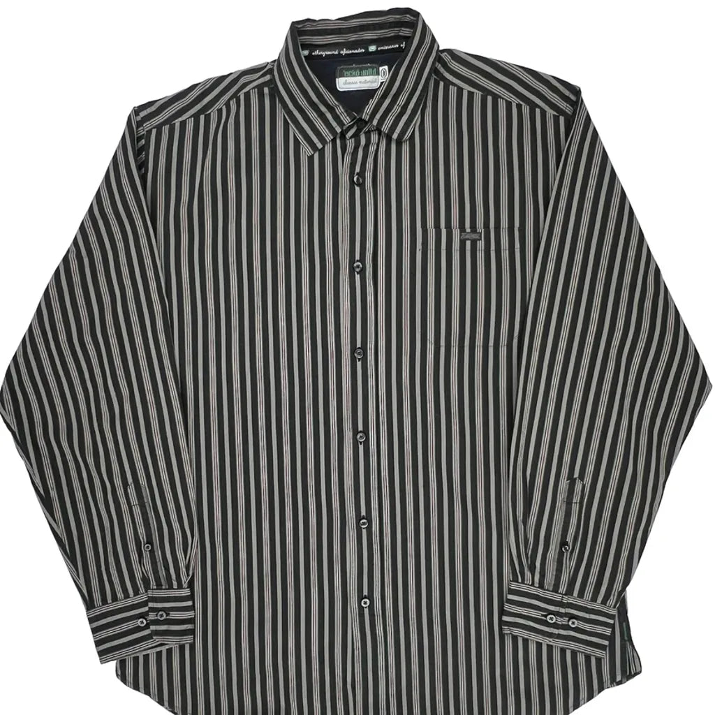 Ecko Unltd Striped Shirt - XL Black Cotton