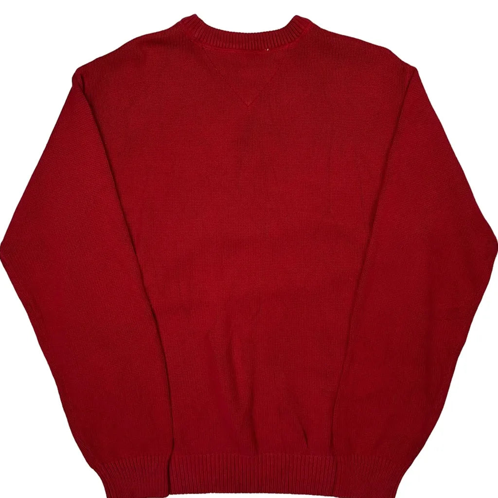 Tommy Hilfiger Chunky Knit Sweater - Medium Red Cotton