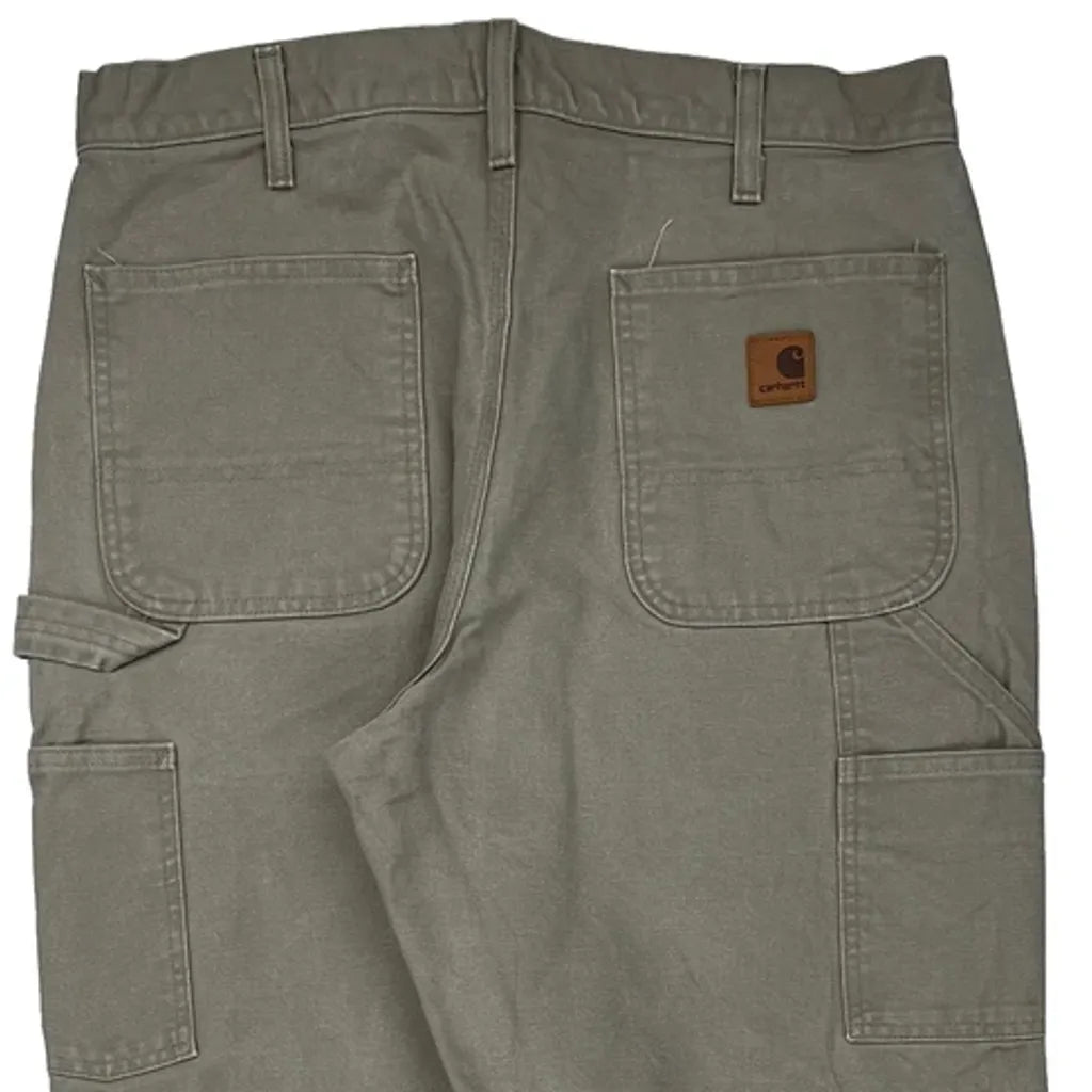 Original Dungarees Fit Carhartt B11 Des Carpenter Pants - 34W 30L Gray Cotton