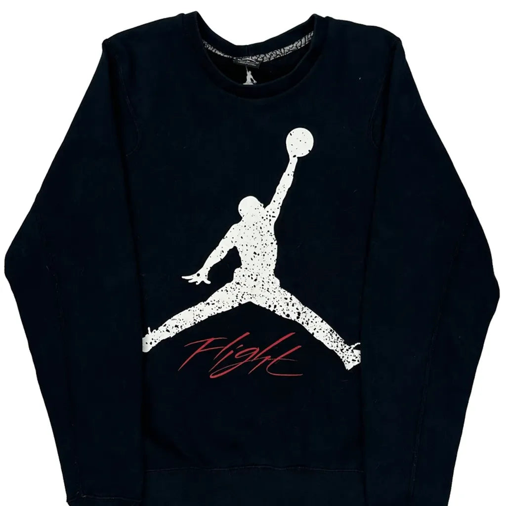 Flight Jordan Graphic Sweatshirt - Medium Black Cotton