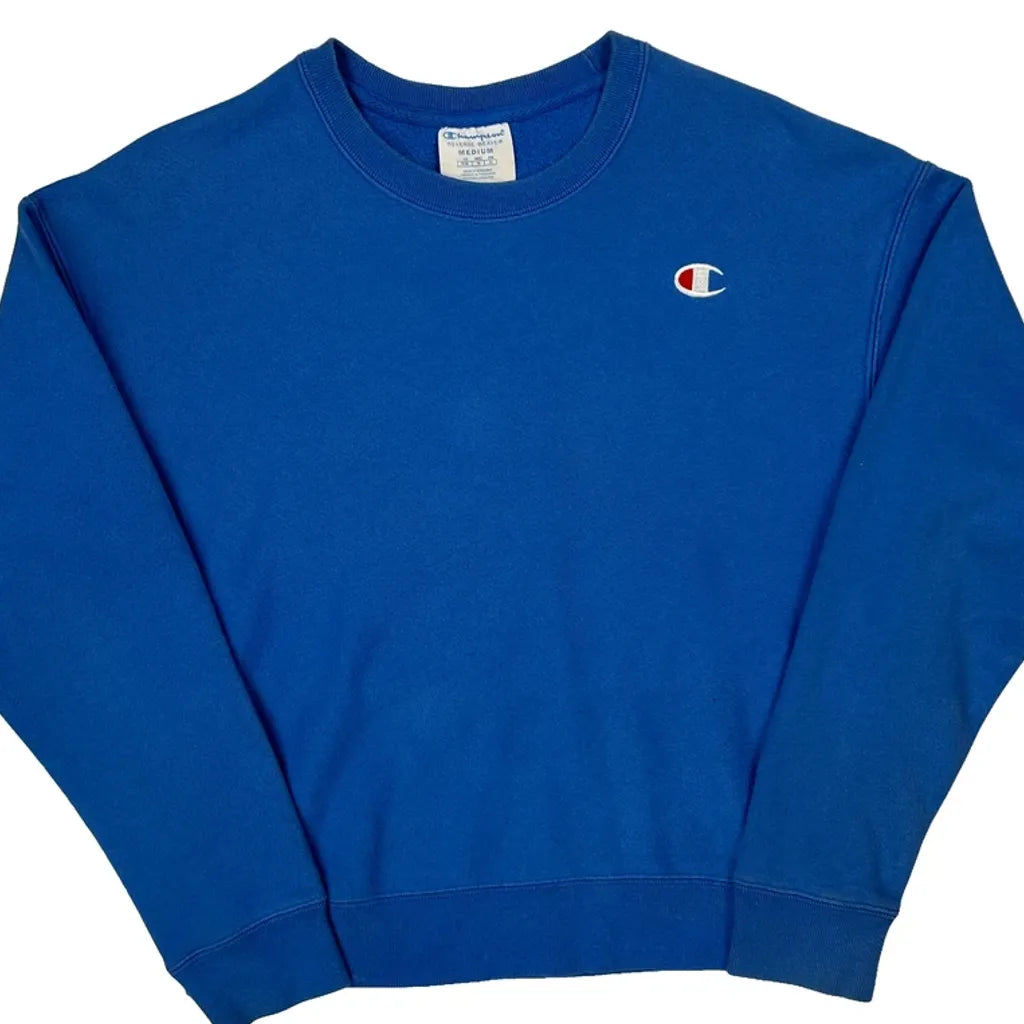 Reverse Weave Champion Sweatshirt - Medium Blue Cotton Blend